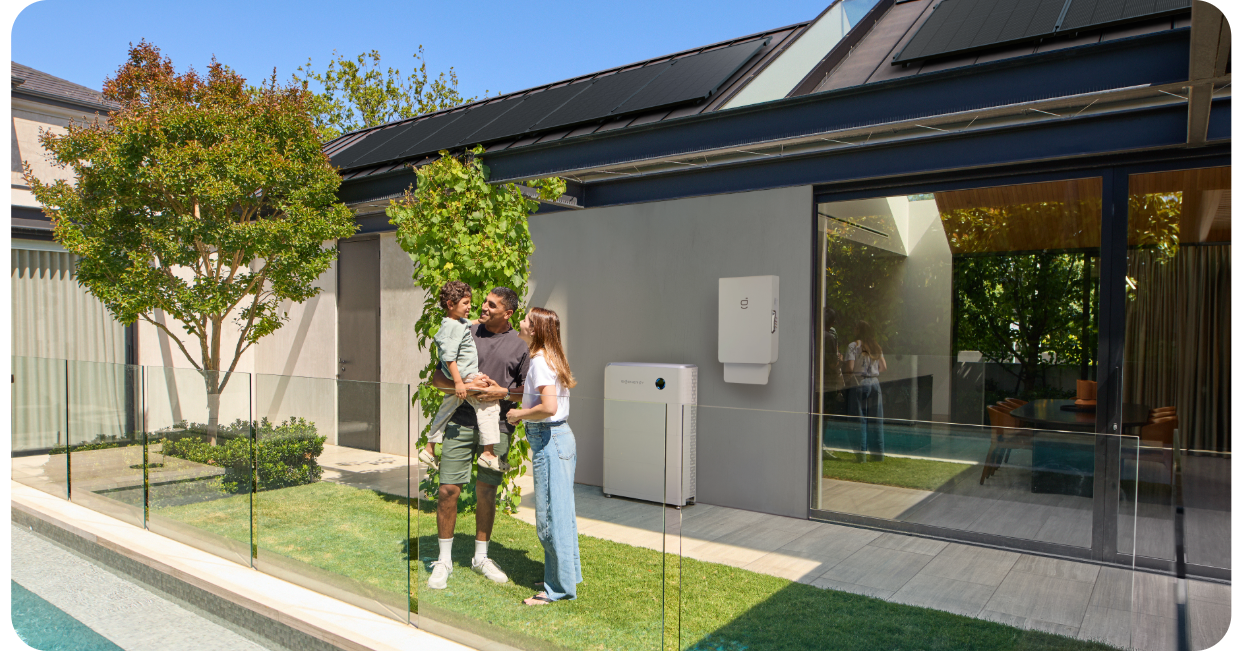 Family with solar and battery